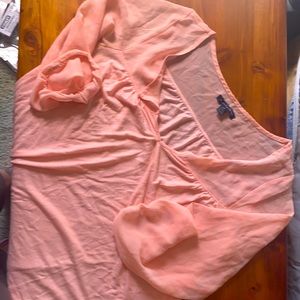 Peach shear 3/4 sleeved shirt from American Eagle